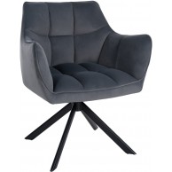 Valgomojo kėdė Swing Velvet juoda