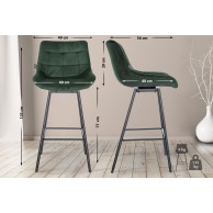 Baras kėdė Weston Pasukama Auksinė