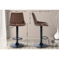 Baras kėdė „Toni“ iš dirbtinės odos, juoda