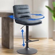 Baras kėdė Damar Velvet juoda