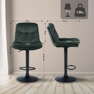 Baras kėdė Laurel Velvet juoda