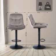 Baras kėdė Laurel Velvet juoda