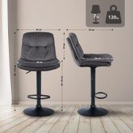 Baras kėdė Laurel Velvet juoda