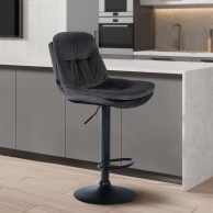 Baras kėdė Laurel Velvet juoda