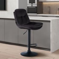 Baras kėdė Laurel Velvet juoda