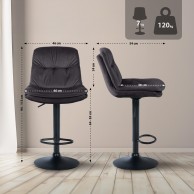 Baras kėdė Laurel Velvet juoda