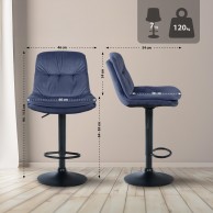 Baras kėdė Laurel Velvet juoda