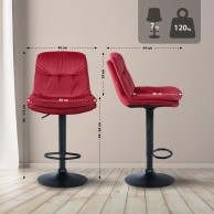 Baras kėdė Laurel Velvet juoda
