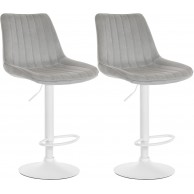2 vnt. baro kėdžių rinkinys „Toni“ iš balto aksomo