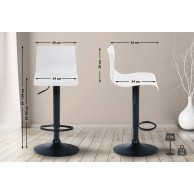 Baras kėdė Hover balta, matinis juodas metalas
