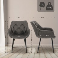 2 vnt. kėdžių rinkinys „Tanna Samt“