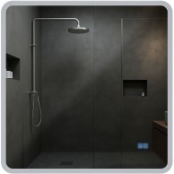 Vonios veidrodis Jericho 80x80 su „Bluetooth“ - PirkPatogiai.lt