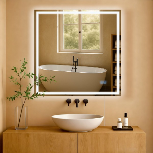 Vonios veidrodis Jaffrey 80x80 be Bluetooth - PirkPatogiai.lt