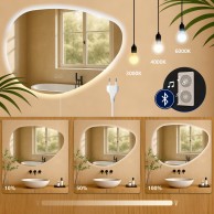 Vonios veidrodis Almafie 65x75 su „Bluetooth“ - PirkPatogiai.lt