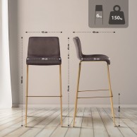 Baras kėdė Hoover Velvet 4-Fuß Gold