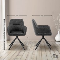 2 vnt. kėdžių rinkinys „Tipton“ audinys