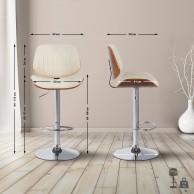 2 vnt. baro kėdžių rinkinys „Clawson“ dirbtinė oda chromas