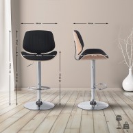 2 vnt. baro kėdžių rinkinys „Clawson“ audinys chromas