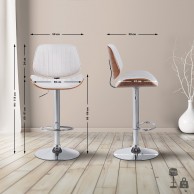 2 vnt. baro kėdžių rinkinys „Clawson“ audinys chromas