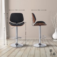 2 vnt. baro kėdžių rinkinys „Clawson“ audinys chromas