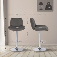 2 vnt. baro kėdžių rinkinys „Solon“ chromas audinys