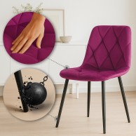 2 vnt. valgomojo kėdžių rinkinys „Clairton“ iš aksomo