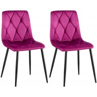 2 vnt. valgomojo kėdžių rinkinys „Clairton“ iš aksomo