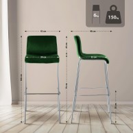 Baras kėdė Hoover Velvet 4-kojė Chromas