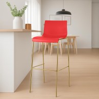 Baras kėdė Hoover plastikinė 4 kojos auksinė