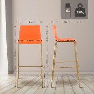Baras kėdė Hoover plastikinė 4 kojos auksinė