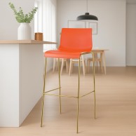 Baras kėdė Hoover plastikinė 4 kojos auksinė