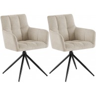 2 vnt. valgomojo kėdžių rinkinys „Jonah“ iš audinio