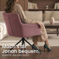 2 vnt. valgomojo kėdžių rinkinys „Jonah“ audinys