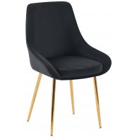 2 vnt. valgomojo kėdžių rinkinys „Elmira“ aksomas auksas