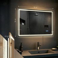 Vonios veidrodis Jaffrey 50x70 su „Bluetooth“ - PirkPatogiai.lt