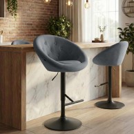 Baras kėdė Londonas Velvetas juodas