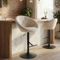Baras kėdė Londonas Velvetas juodas