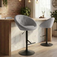 Baras kėdė Londonas Velvetas juodas