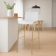 2 vnt. baro kėdžių rinkinys Hoover plastikinės 4 kojos auksinės