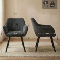 Valgomojo kėdė „Vienna Cord“, juoda