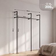 Sieninis drabužių kabyklos stovas „Merton“ 195,5 x 35 x 220 cm - PirkPatogiai.lt
