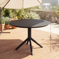 Apvalus stalas „Sky“, 105 cm - PirkPatogiai.lt