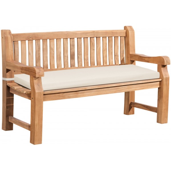 Tiko medžio suoliukas „Daxon“ su sėdimojo pagalvėle, 150 cm - PirkPatogiai.lt