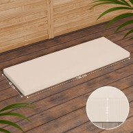 Tiko medžio suoliukas „Daxon“ su sėdimojo pagalvėle, 150 cm - PirkPatogiai.lt