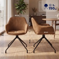 2 vnt. „Novanis Vintage“ valgomojo kėdžių rinkinys