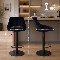 Baras kėdė „HD Milet B“ iš aksomo