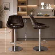 Baras kėdė „HD Milet C“ iš aksomo