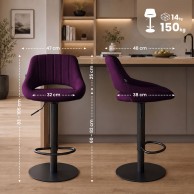 2 vnt. baro kėdžių rinkinys „HD Milet B“ (audinys)