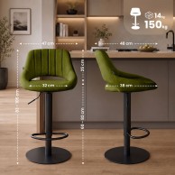 2 vnt. baro kėdžių rinkinys „HD Milet B“ iš audinio