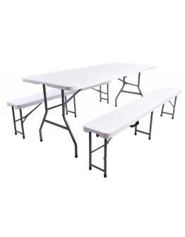 Maitinimo rinkinys FETA WHITE stalas + 2 suolai